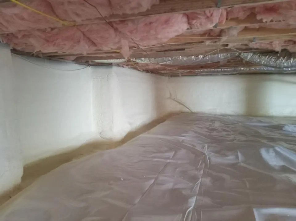 Crawl space encapsulation with closed-cell spray foam for Attic Insulation in Gulf Shores
